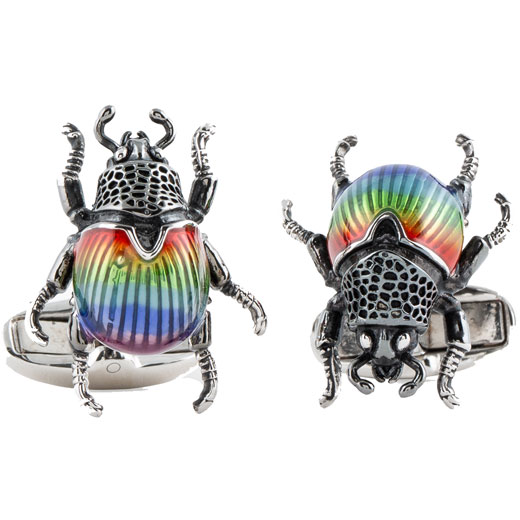 Multicoloured Beetle Cufflinks