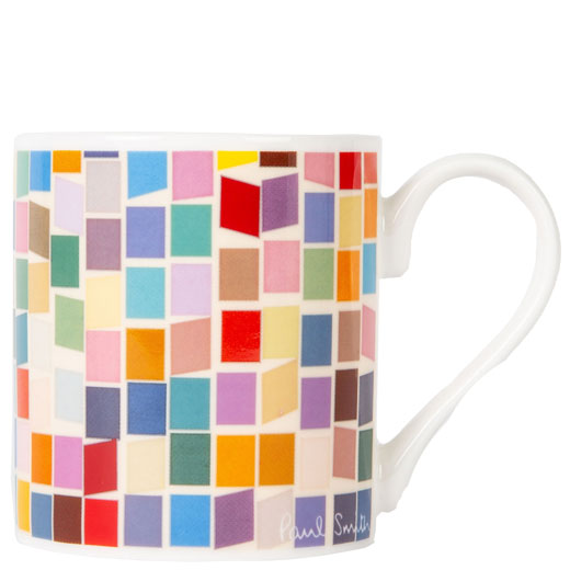 Bone China 'Multicoloured Tiles' Mug