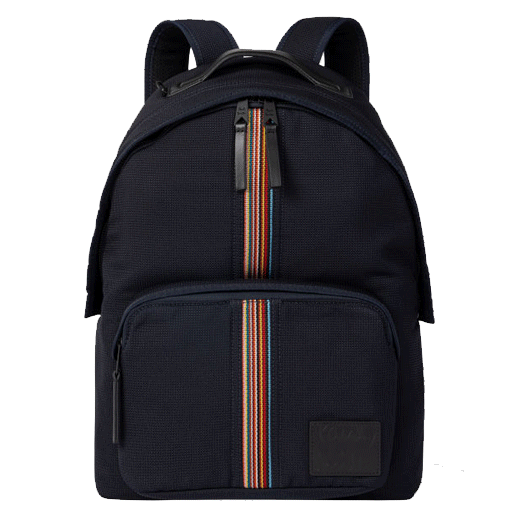 Navy 'Signature Stripe' Backpack with Front Pocket