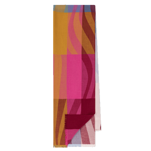 Women's Colourblock 'Swirl' Stripe Scarf in Wool & Silk