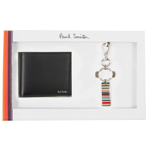 Signature Stripe Wallet & Keyring Gift Set