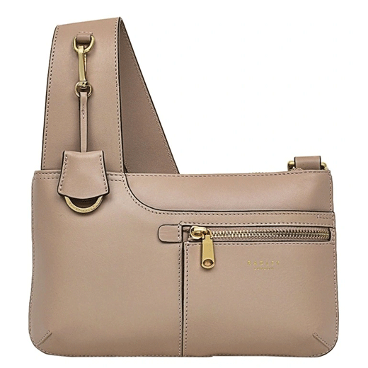 Pockets Icon Mini Zip Top Bag in Silt Pink Leather
