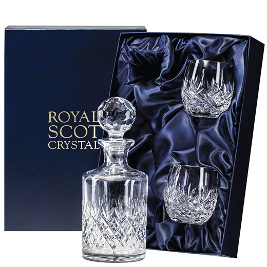 Edinburgh Round Decanter & Barrel Tumblers Whisky Set