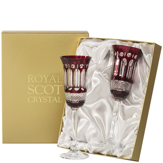 Belgravia 2 x 18cl Ruby Red Champagne Flutes
