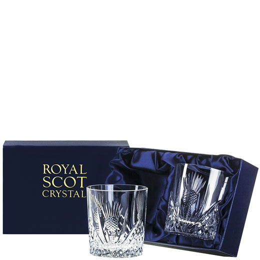 Scottish Thistle 2 x 24cl Whisky Tumblers