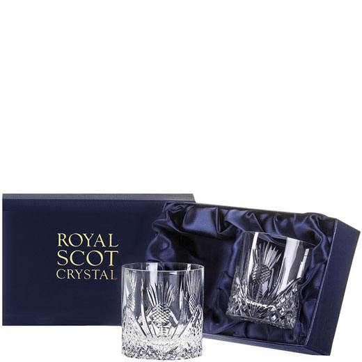 Scottish Thistle 2 x 38cl Large 'On the Rocks' Tumblers