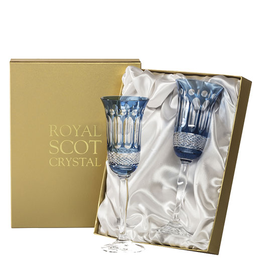 Belgravia 2 x 18cl Sky Blue Champagne Flutes