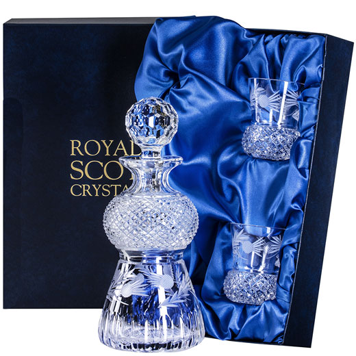 Flower of Scotland Thistle Shape Whisky Set