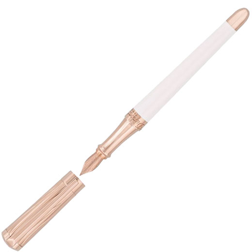 Liberté White Lacquer & Rose Gold Fountain Pen