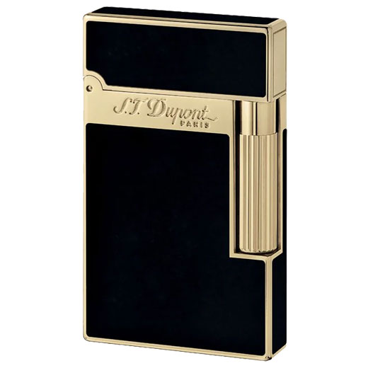 Black Lacquer & Yellow Gold Ligne 2 Lighter