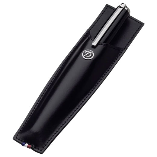 Black Leather Line D Single Pen Slot