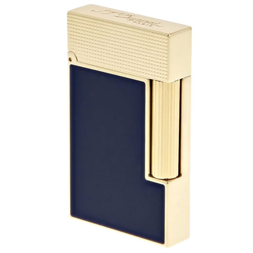 Blue Lacquer & Yellow Gold Ligne 2 Cling Lighter