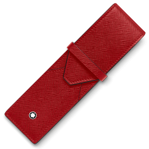 Sartorial 2 Pen Pouch In Red Leather