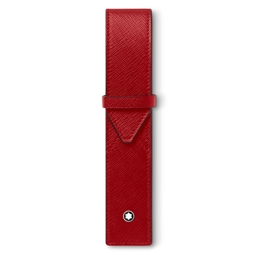 Sartorial Red Saffiano Leather Pen Pouch