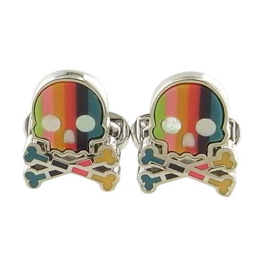 Men's Artist Stripe Skull Cufflinks