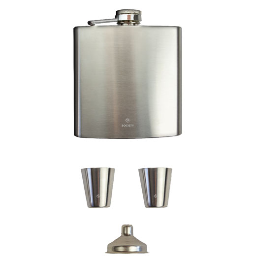 Stainless Steel Flask & Shot Glass Set