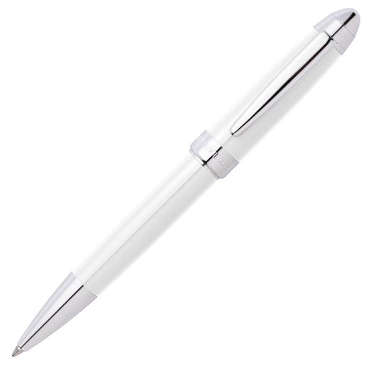 Icon Chrome Ballpoint Pen in White