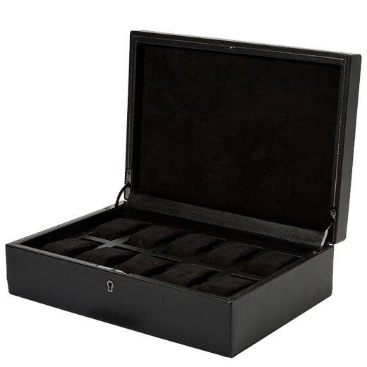Black British Racing 10 Piece Watch Box