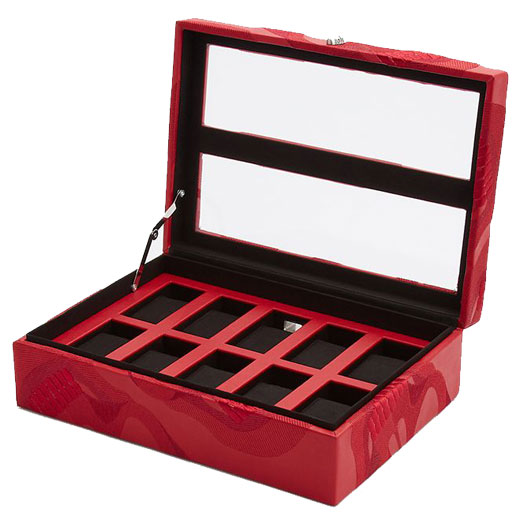 Red Memento Mori 10 Piece Watch Box
