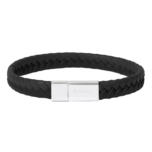 Braided Leather Bracelet in Black
