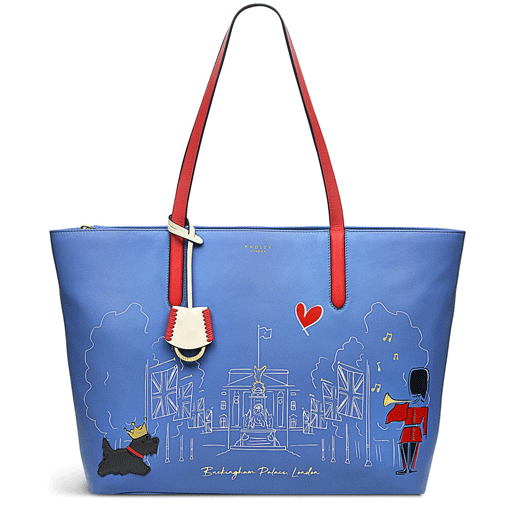Radley The Coronation Palace Large Tote Bag In Blue Leather Wheelers Luxury Gifts
