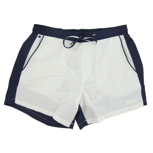 white boss swim shorts