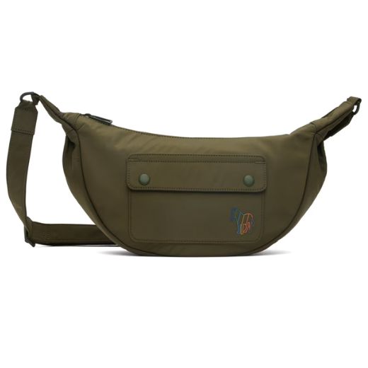 Paul Smith Zebra Khaki Crescent Bag in Recycled Polyester