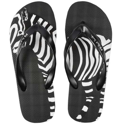 zebra flip flops
