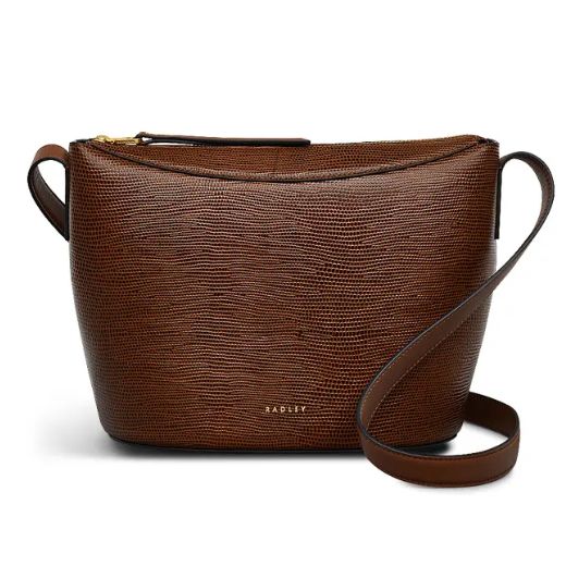 Radley The Kensal Saddle Brown Faux Lizard Cross Body Bag Wheelers Luxury Gifts