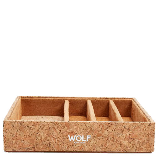 WOLF Natural Cork Analog Shift 1976 Watch Strap Tray Wheelers Luxury Gifts