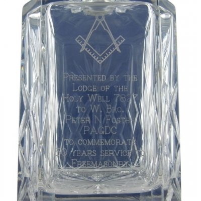 Royal Scot decanter engraved for Freemasons